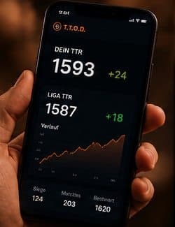 Beispielhafte Darstellung eines Spielerratings auf dem Mobiltelefon